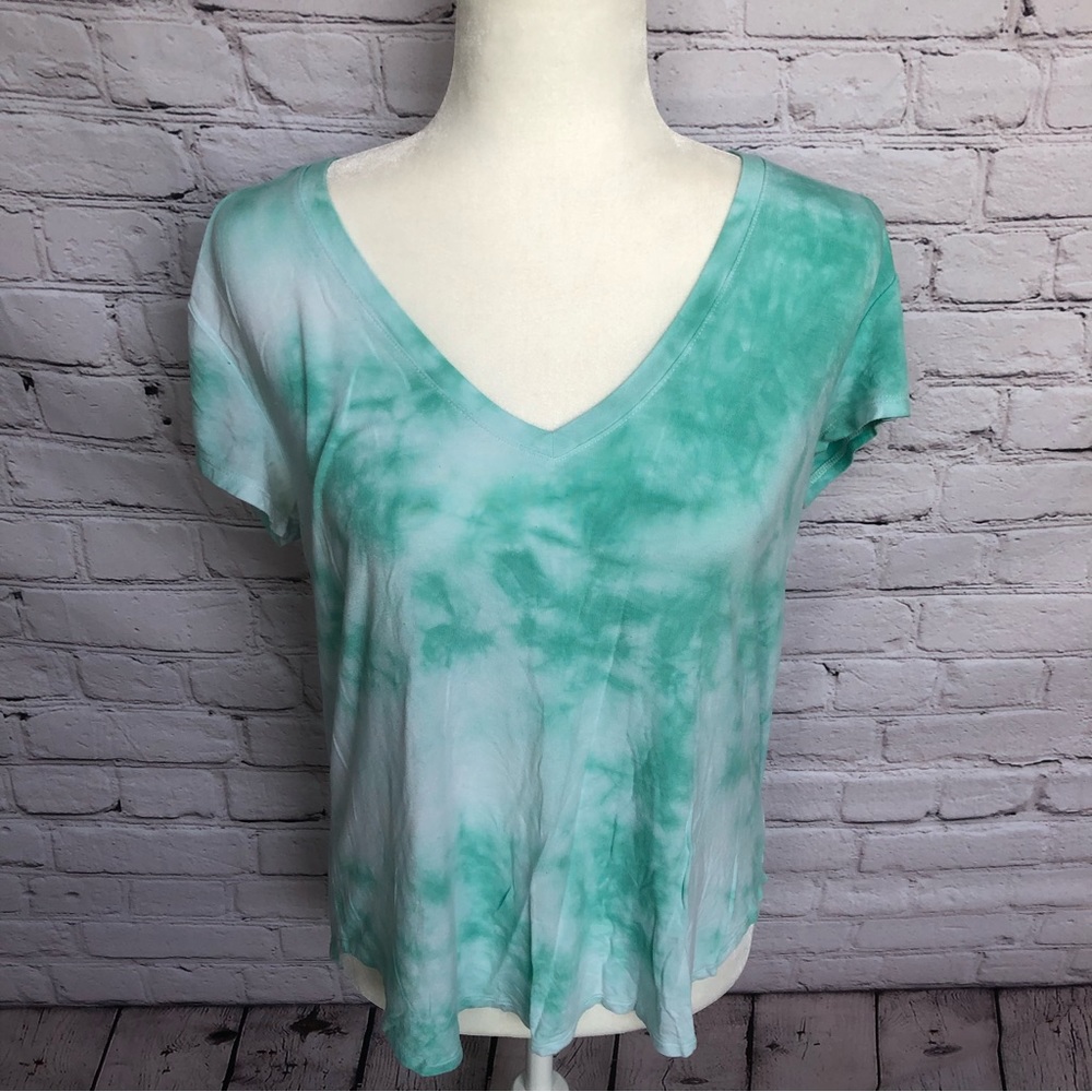 American Eagle Favorite Tee T-Shirt Green Tie Dye Short Sleeve Size Medium